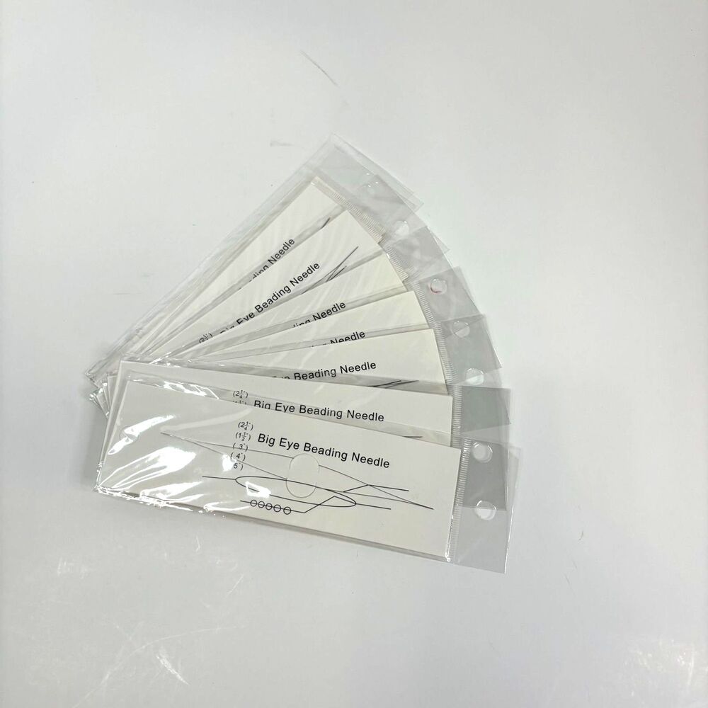 Big Eye Beading Needles Assorted Sizes Flexible Seed Bead Sewing Needles 10 pack